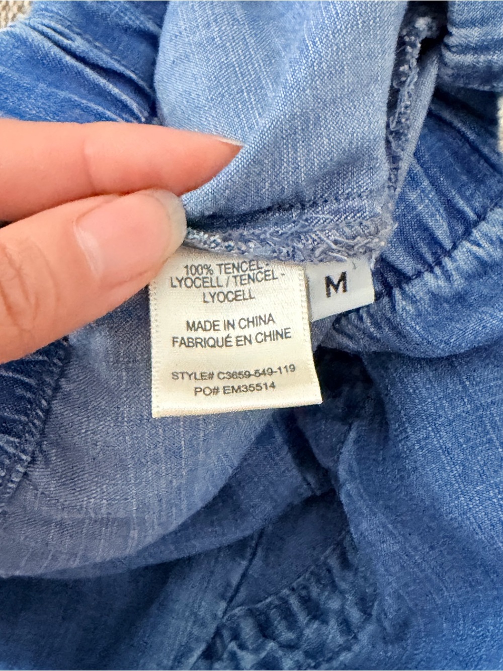 Cloth & Stone Light Blue Drawstring Chambray Pants - Picture 9 of 14